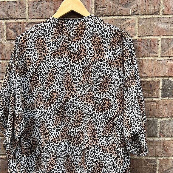 Turquoise Haven Boutique Leopard Print Women's Coat Cover Up Shaw One Size - Picture 10 of 14